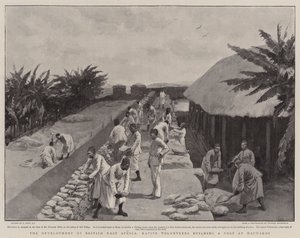 The Development of British East Africa, Native Volunteers building a Fort at Machakos
